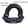 4-Digit Combination Lock for Bicycle Motorcycle - Steel Cable Password Lock , Anti-Theft Helmet Lock Security Chain