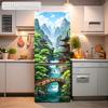 84Style Fridge Stickers Refrigerator Cover Door Landscape Plant Sea Vinyl Self Adhesive Kitchen Furniture Decor Wrap Freezer Sticker DIY
