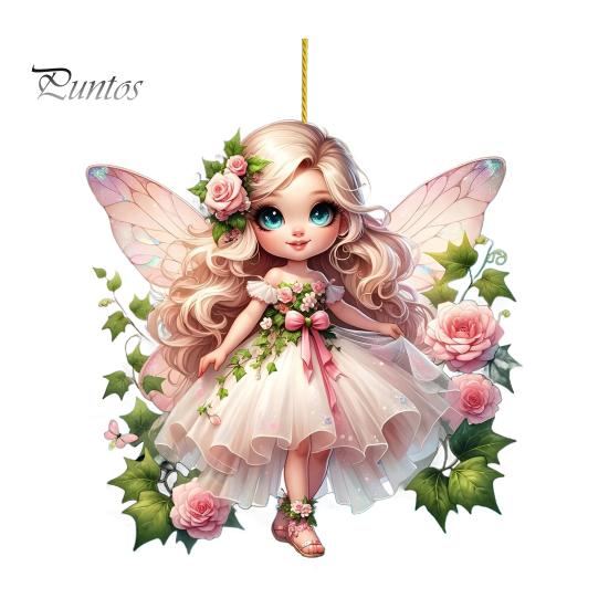 

Розовая фея автомобиль подвесной орнамент милый зеркало заднего вида 2D плоский кулон яркий декор для салона автомобиля A