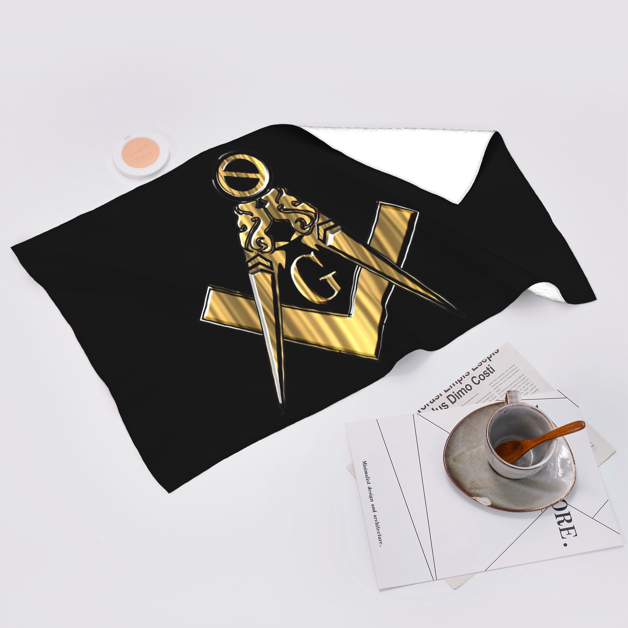 Ka Chen Muxi White Masonic Freemason Soft Face Towel Quick Dry Pool Bath Cotton Towels Absorbent Quick