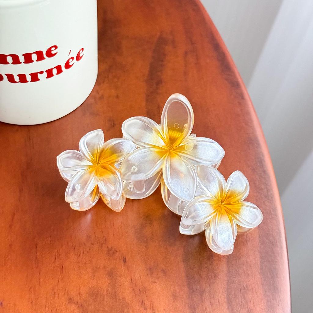 Chic Stylish 11cm Jelly Color Flower Hair Claw Clip For Women In Vibrant Shades