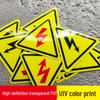 PVC Anti-Electric Shock Warning Sticker: Triangle Danger Label for Mechanical Equipment Safety