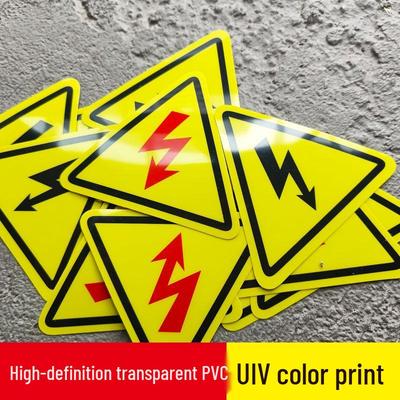 PVC Warnaufkleber gegen elektrischen Schlag: Dreieckiges Gefahrenetikett für Maschinensicherheit