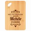Planche À Découper - PLANETEE - Meilleur Quand Michèle Cuisine - Bambou 30x20x1 Cm - Gravé - Trou D'accroche