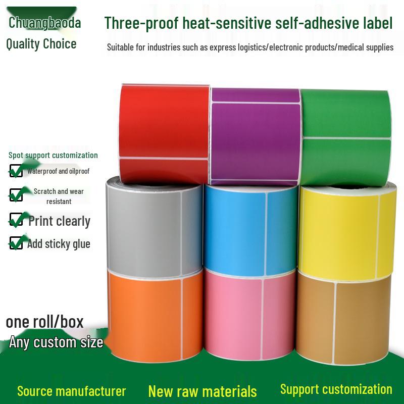 Tåliga termiska färgetiketter: Självhäftande Röd & Gul