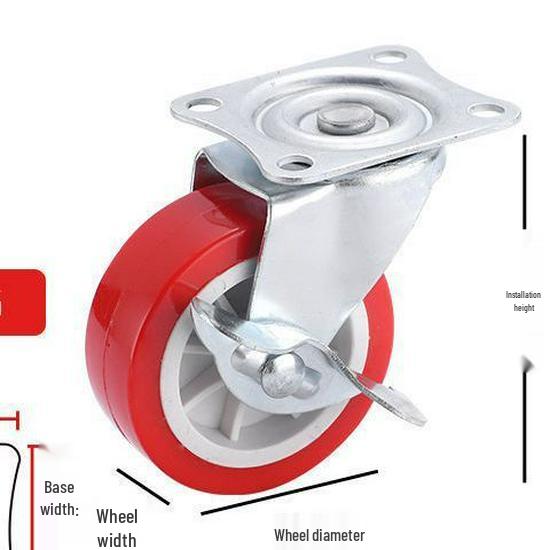 Universal Silent Casters with Brakes, 1-3 Inch Swivel Pulley Trolley Wheels
