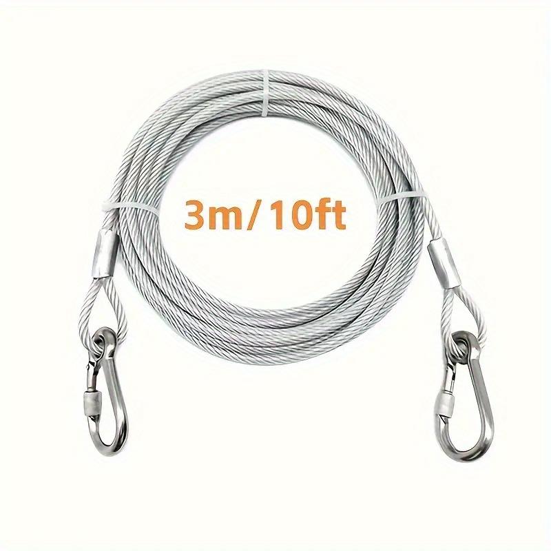 Double-headed Dog Tie Out Cable Leash ,raction Rope with Metal Buckle Steel Wire Anti-rust Training Collar,Outdoor Dogs Strap
