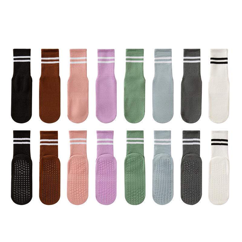 Women's Non-Slip Dance & Yoga Mid-Calf Socks with Stripes