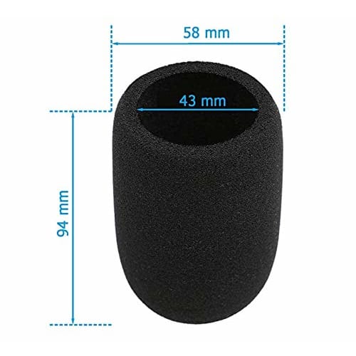 Audio Technica ATR2500, AT2035, AT2050, AT4040 Microphone Foam Cover Windscreen Filter (Black)