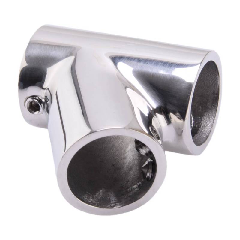 Silver Stainless Steel Hardware Boat Ship Yacht Motorboat Hand Rail 60 Degree Tee Fittings For 25mm 1" Pipe