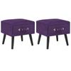 Day and Night - Day and Night Nightstands 2 Units 40x35x40cm Dark Purple Velvet
