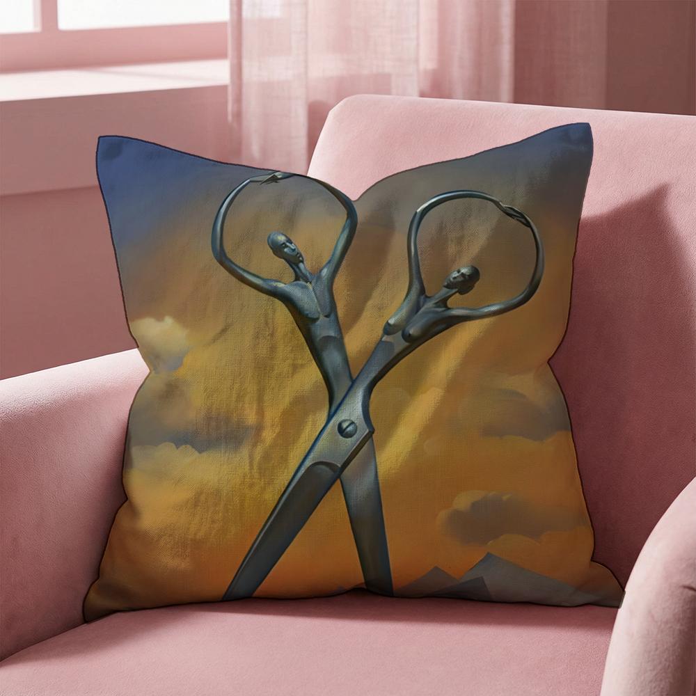 S-Salvador Dali Cushion Cover Multi-Scene Pillow Cover for Home & Car - Reversible, Soft & Durable for Daily Use