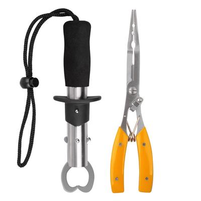 2 pz/lotto Pinza per Pesce Pinze da Pesca Set di Morsetti per Pesca Lip Grip Multifunzione Linea Cutter per Attrezzatura da Pesca