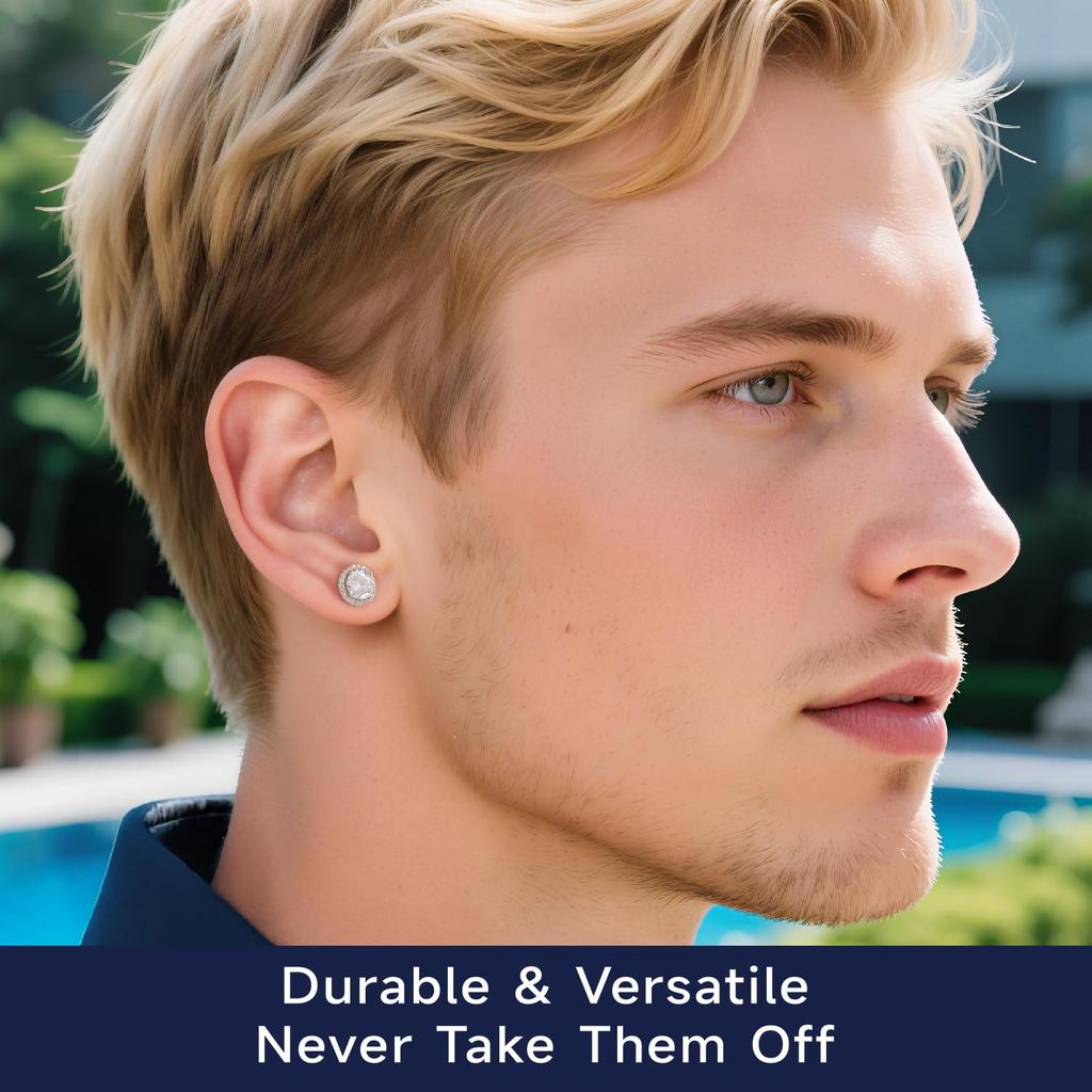 MomentWish Moissanite Earrings for Women and Men, 0.6-2ct D Color, Sterling Silver 925, Hypoallergenic, Unisex, Diamond Earrings, Popular Gift