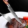 Damascus Stainless Steel Steak Knife Meat Cleaver Slicing Knife Dining Kitchen Knife Kitchen Cooking Tools