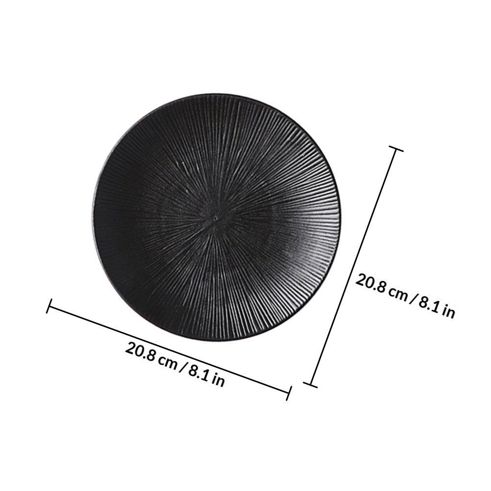 

1Pcs Black Stripe Steak Serving Plate High Quality Ceramic Food Storage Dish for Household Western Cuisine Elegant Appetizing