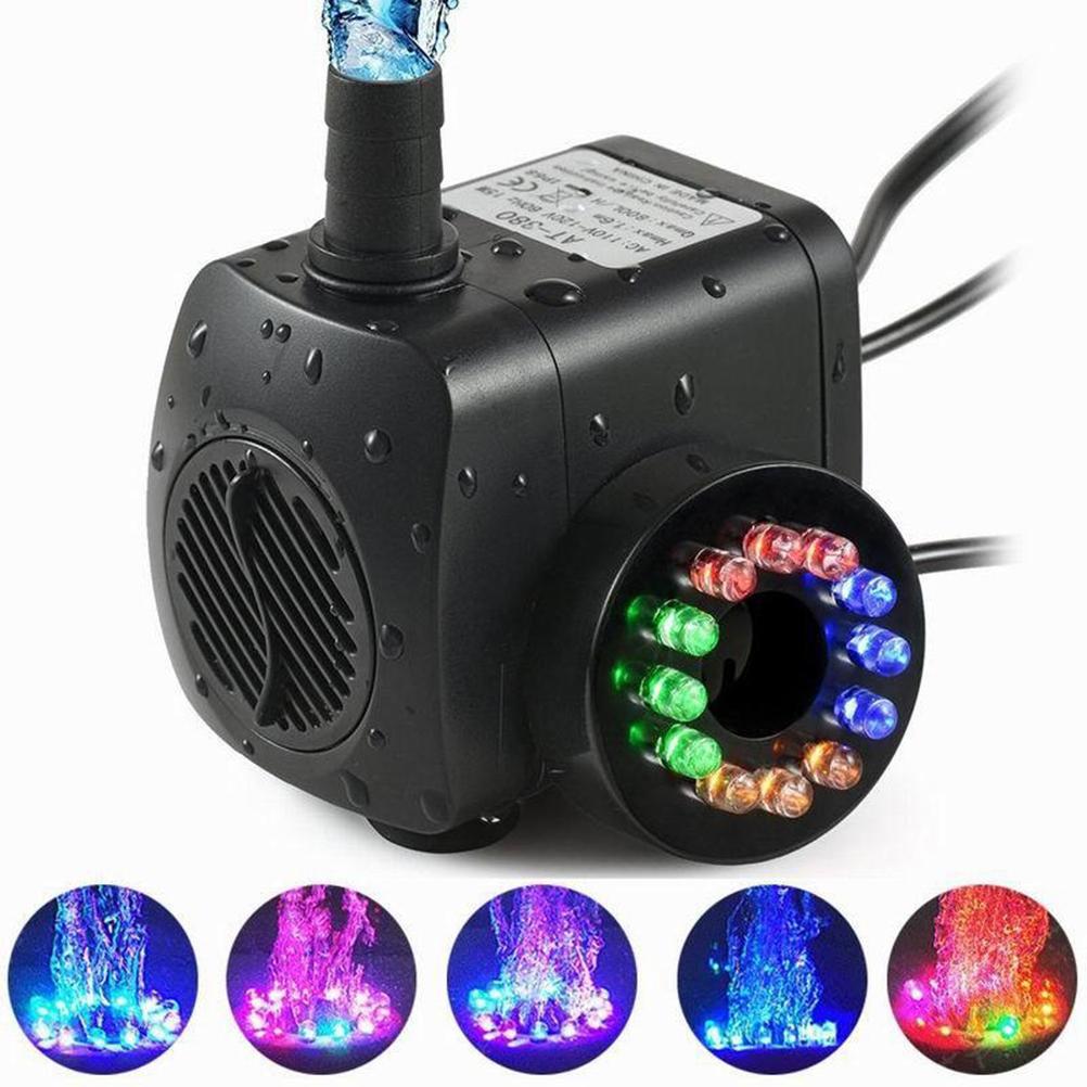 16W LED Submersible Water Pump Fountain Pump Firm Low Noise with Light Outdoor Fountain Pumps for