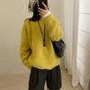 Soft waxy hairy casual versatile pullover sweater women's autumn and winter new round neck loose warm knitted top
