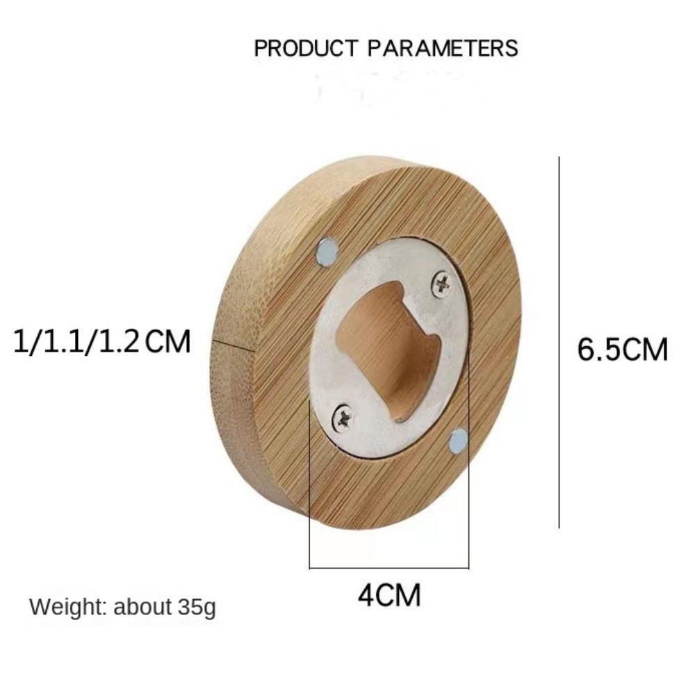 Magnet Bamboo Bottle Opener Round Beer Bottle Opener Simple Can Driver  Home