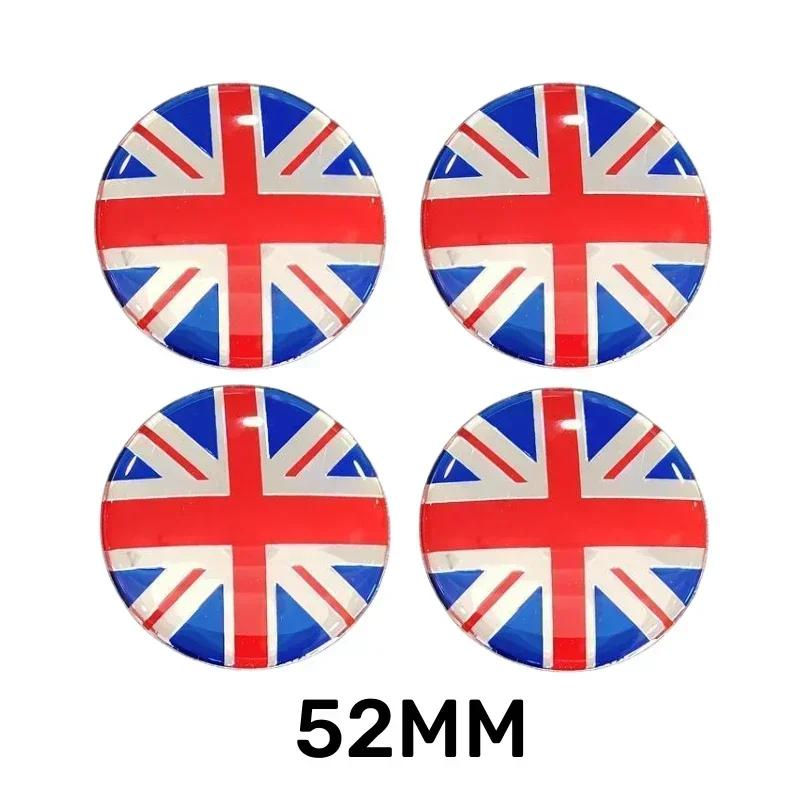 4Pcs 52MM Car Wheel Center Hub Stickers Logo for Mini Cooper JCW R50 R52 R53 R56 R57 R58 R60 MINI CLUBMAN COUNTRYMAN Accessories