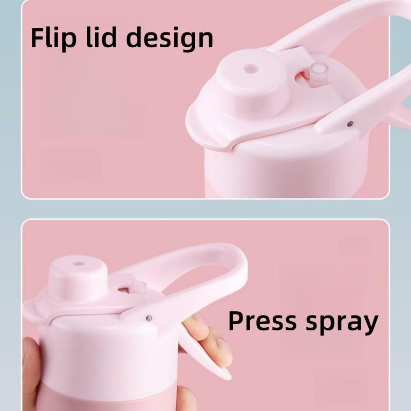 Sticlă de apă cu pulverizator creativă 650ML Sporturi în aer liber Fitness Portabilă Multifuncțională Sticlă de apă cu pulverizator pentru femei și bărbați
