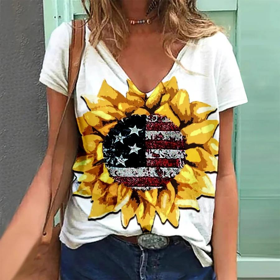 Natural Style Women's T-shirt Rainbow Print Harajuku Shirt Summer Y2k Clothing Girls Oversized Fashion Short Sleeve Sweatshirt