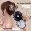 Korean Style High-End Flower Claw Hair Clip for Women's Updo - Sweet and Gentle French Shark Clip