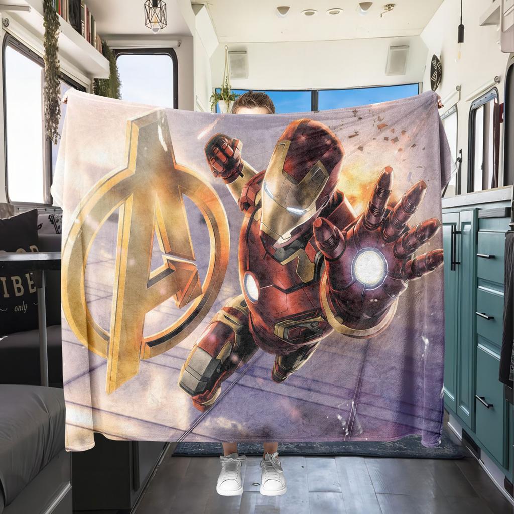 Marvel Cartoon Print for Bedrooms Sofas Beds Chairs Picnics Travel Flannel Blanket Home Decor Great Gift Various Sizes New