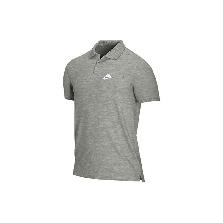 Men s Nike Lapel Short Sleeve Gray Polo Shirt CN8765-063 XL