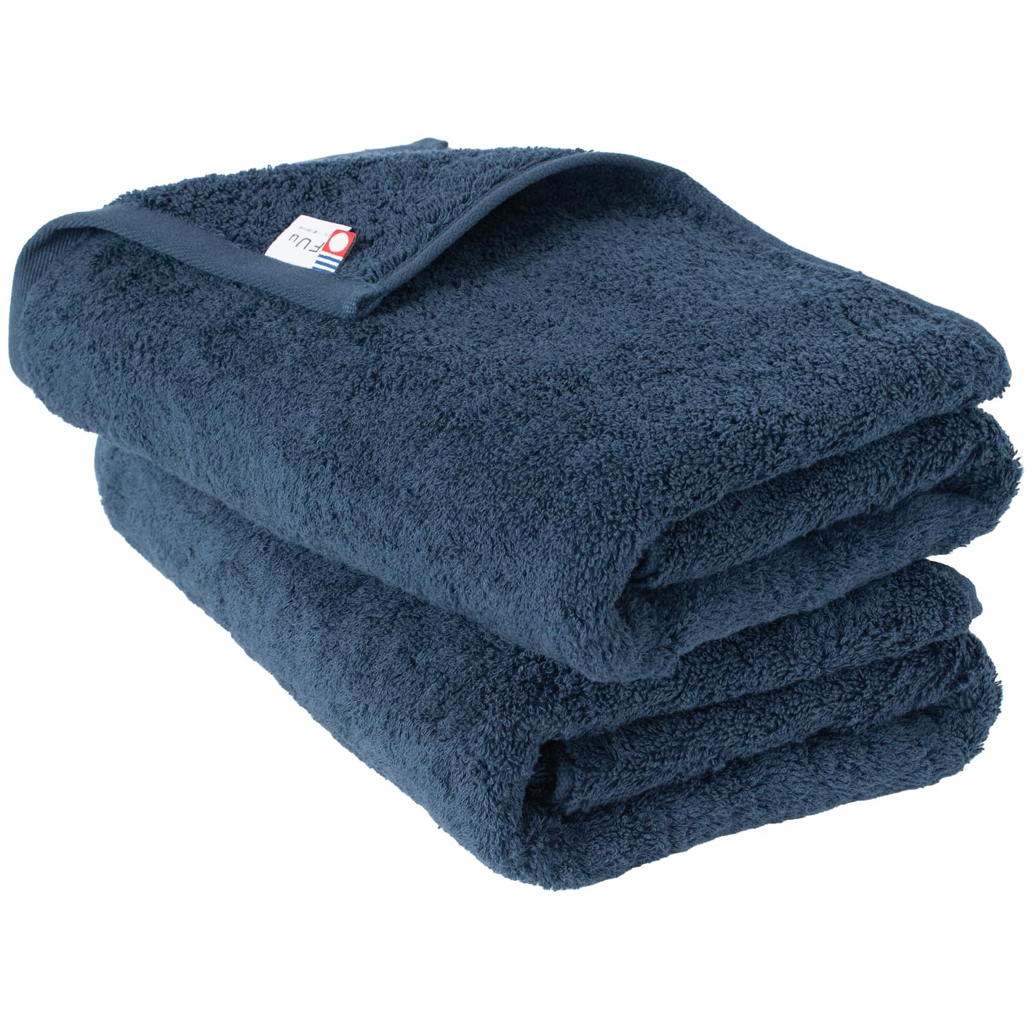 

Bloom Imabari Certified FUu Bath Set of Made in Cotton Towels, 2, Soft, Fluffy, Thick, Absorbent, Hotel-Grade, Japan, 100% (Navy)