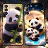Cartoon Lovely Panda Case for Samsung Galaxy S24 S23 S22 S20 S21 FE Ultra S10 S10E S9 S8 Plus 5G Silicone Shockproof Phone Cover