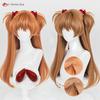 Anime EVA Asuka Langley Soryu Cosplay Wig 68cm Orange Brown Wig Heat Resistant Hair Asuka Langley Soryu Cosplay Hairpin Props