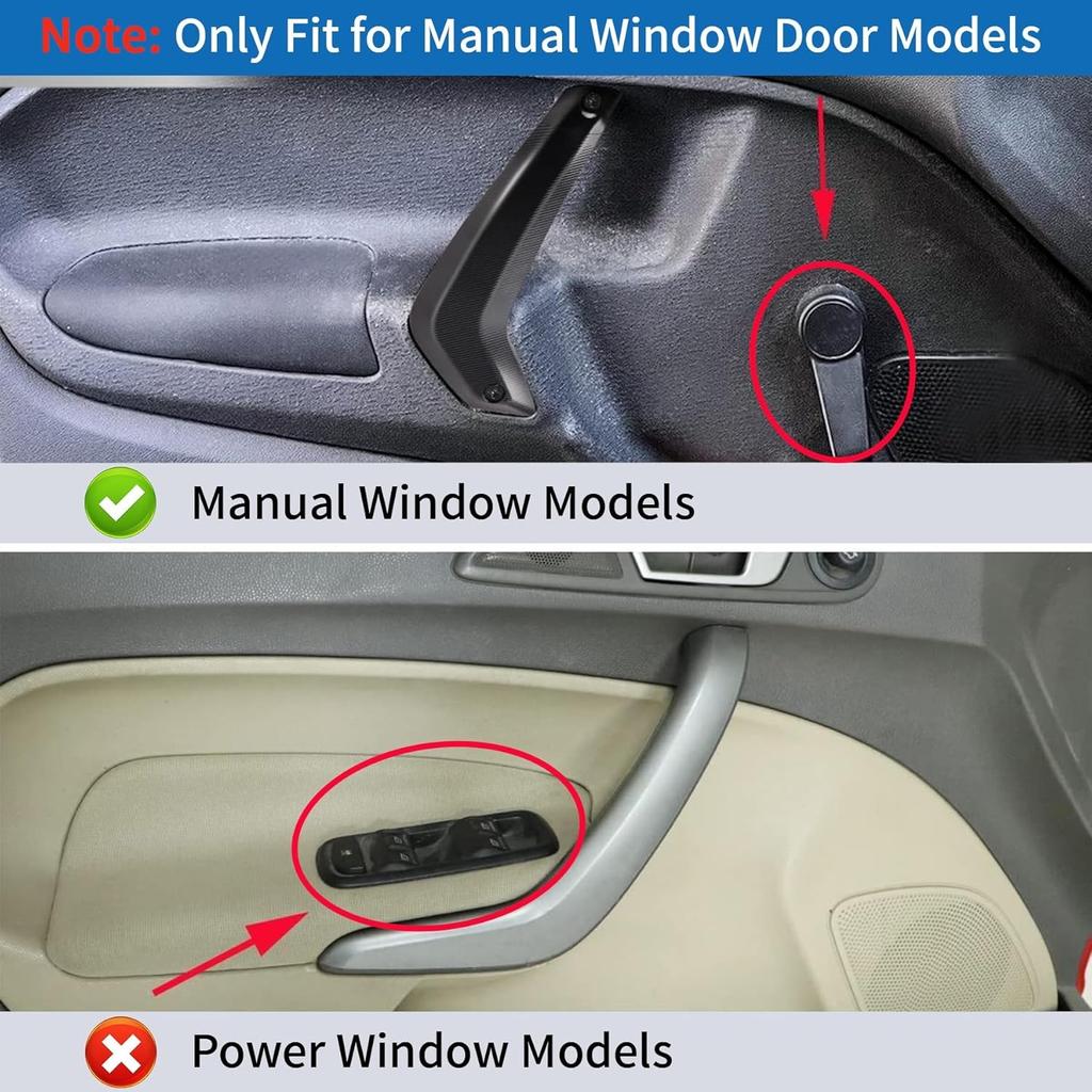 Interior Door Handle Compatible with 2011- BE8Z-5422671-AA Black- Left