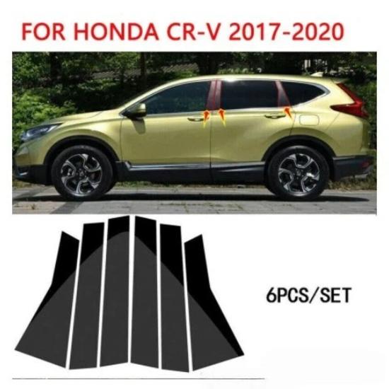 

For Honda CRV 2002-2006 models, modified window trim strip, 6 pieces, glossy black center pillar decal 98-06 CRV 6pcs