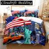 3D Print American Flag Duvet Cover Set Microfiber Decor Bedding Set Independence Day Freedom Theme Quilt Cover for Teens