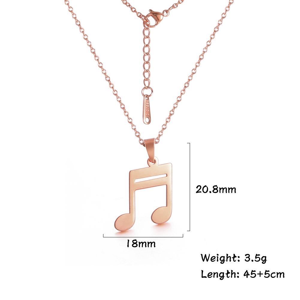Music Guitar Pendant Necklace for Women Men Stainless Steel Gold Microphone Accordion Neck Chain Jewelry Gift