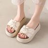 Premium thick-soled slippers women's summer 2025 new outer wear muffin fashion folds with skirts summer cool slippers