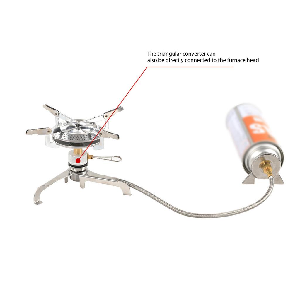 Camping Stove Burner Converter Stainless Steel Gas Cartridge Adapter Camping Stove Adapter Hiking Cookware Accessory