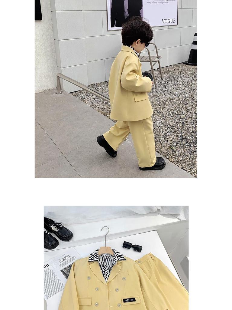 Boys' Suit Set 2023 Spring/Autumn: Stylish Korean-Influenced Casual Jacket for Kids