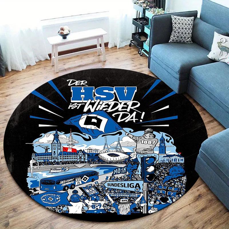 Hamburger Sportverein Round Area Rug,Carpet Rug for Living Room Bedroom Sofa Playroom Decor,Non-slip Floor Mat