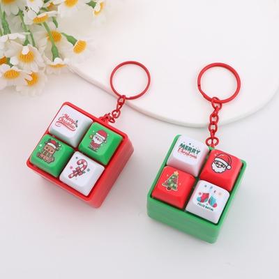 Anti Stress Finger 4 Keyboard Key Toy Fidget Decompression Couple Keychain  For Adults