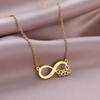 Figure Eight Short Stainless Steel Necklace - Women's Clavicle Chain
