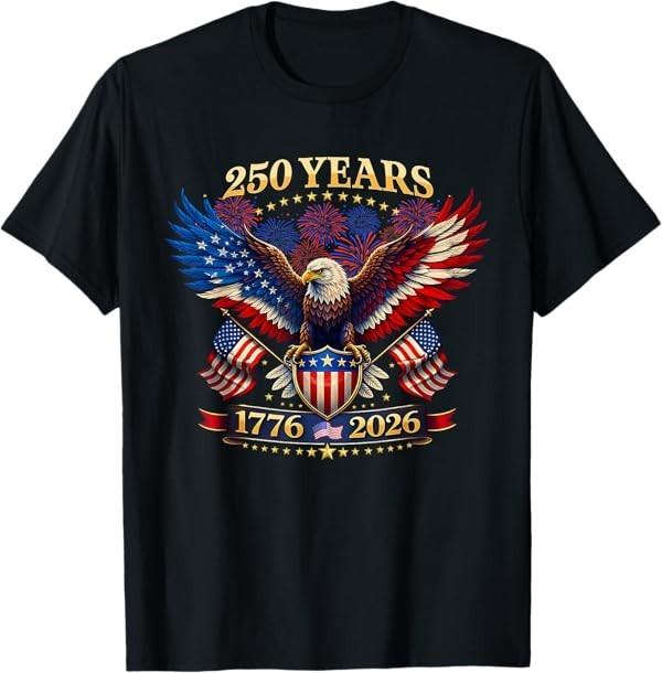 250 лет Америки 1776 2026 250-й 4 июля День Независимости Футболка S разноцветный