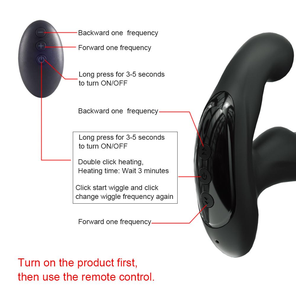 3 In 1 Male Prostate Massager Wiggle Heating Anal Plug Sex Toys for Men Masturbation G Spot Stimulation Wireless Dildo Vibrator