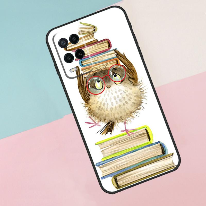 Cute Owl Cartoon For Oppo A74 A94 A54 A80 A78 A98 A40 A60 A18 A38 A58 A15 A17 A77 A57S A16 A76 A96 Phone Case