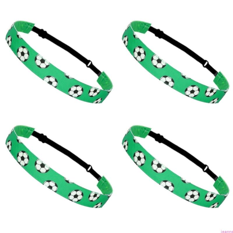 4PCS Football Themed Headbands Elastic Workout Sweat Headbands For Men Women Fitness Running Soccer Festival Celebration