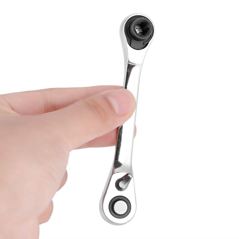 Alloy Mini Ratchet Wrench 6.35mm 1/4Inch High Torque Quick Release Ratchet Wrench Double Headed 72-Tooth Ratchet