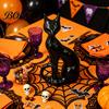 Resin Witch Sculpture for Desk Gothic Cat Statue Home Decor, Timeless Aesthetic Pieces Figurine, Mystical Tabletop Ornament Office Living Room,