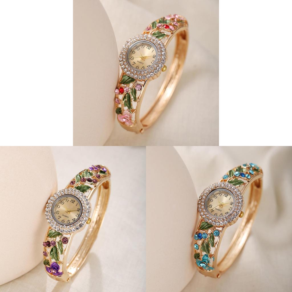 Ladies Fashion Alloy Quartz Watch With Diamond Decor For Daily Wear