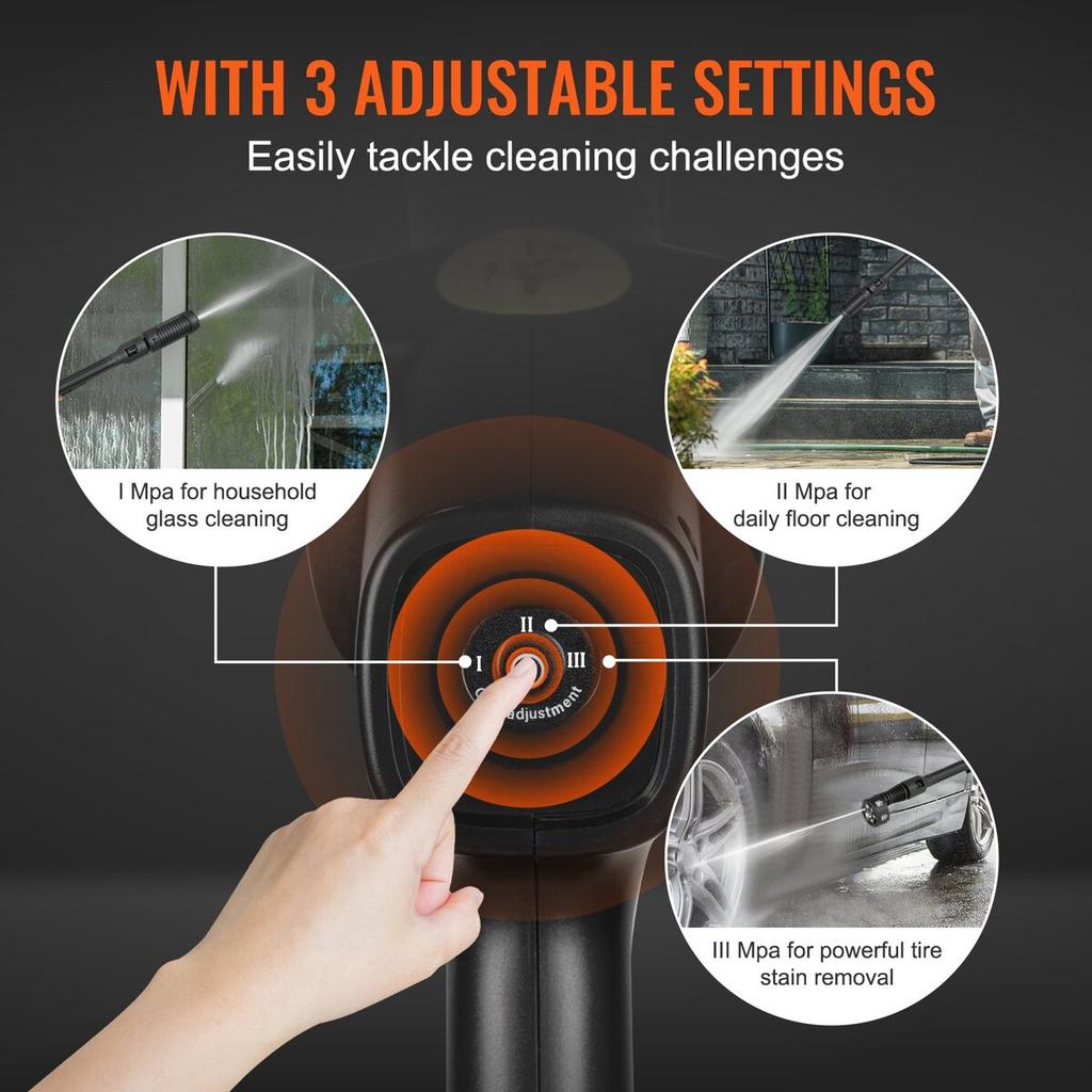 High Pressure Cordless Washer Cleaner Portable Water Spray Car Gun 652 PSI